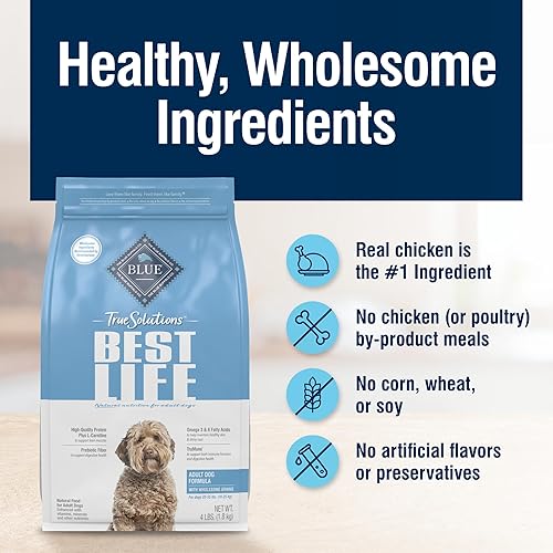Miniatura 7 de Blue Buffalo True Solutions Best Life - Alimento seco natural para perros adultos de raza media, pollo, 11 libras