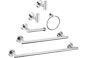 6 Pieces Brushed Nickel Bathroom Hardware Accessory Set