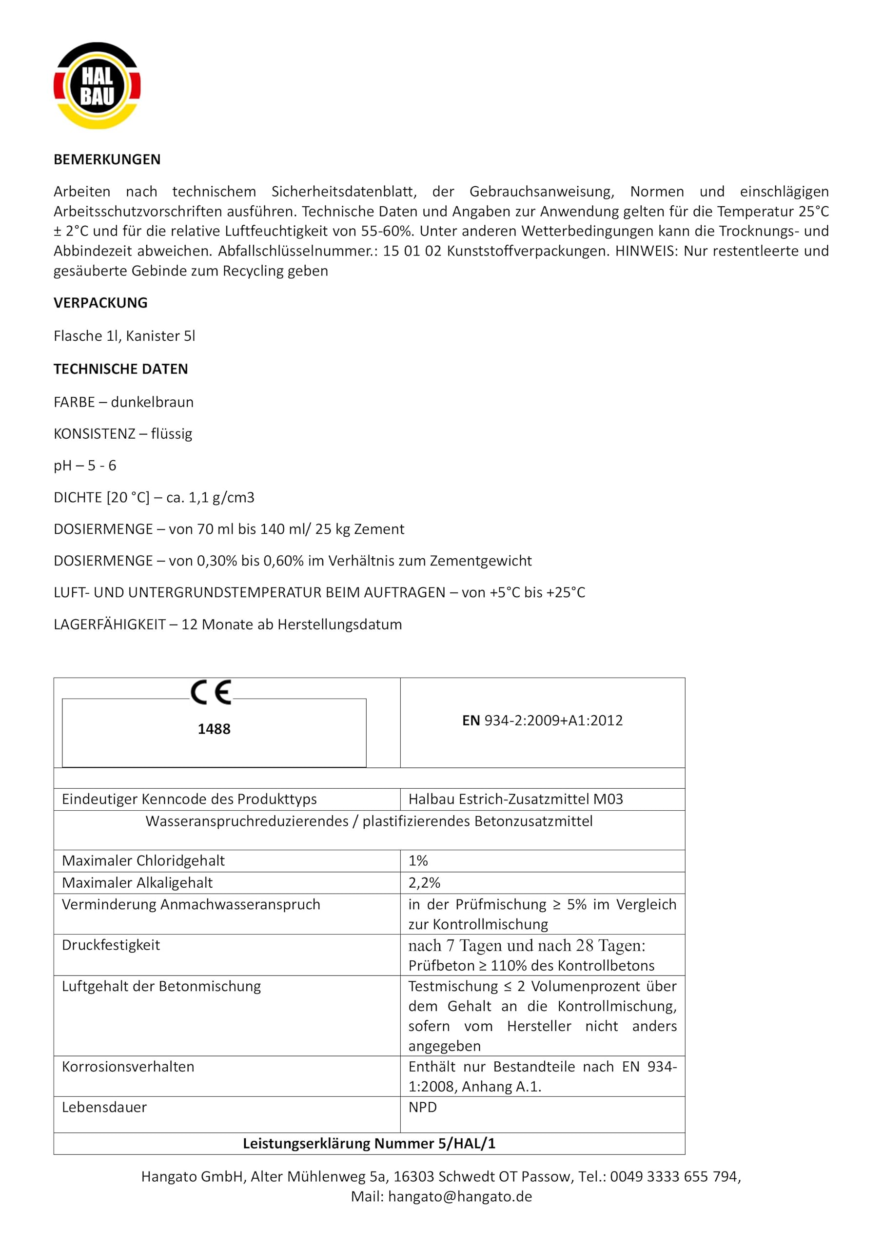 Aditivo para solado 25 L para calefacción por suelo radiante, suelos de calefacción de hormigón, plastificador de sistemas de calefacción M03