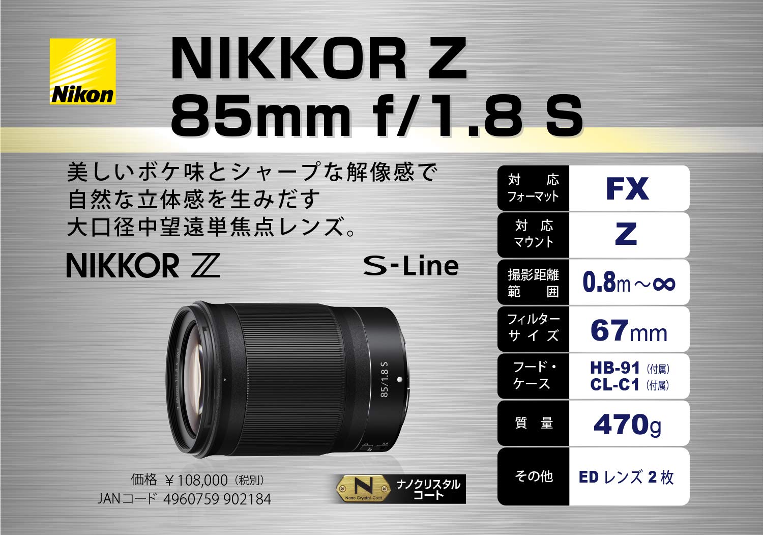Amazon.co.jp: 【セット買い】Nikon 単焦点レンズ NIKKOR Z 85mm f/1.8