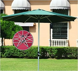 F-XW Parasole in Alluminio Ombrellone da Spiaggia, ombrellone da Esterno protetto dai Raggi UV con Sistema di Sollevamento a manovella, per ombrellone da Giardino con Piscina e Spiaggia all'aperto
