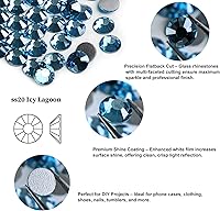 Vista 56 de Genie Crystal ss34 Red Glass Rhinestones 288 Pcs, 7.0 mm Big Light Siam Flatback Rhinestone, Diamond Cut Gems for Crafts, Face Mask, Makeup