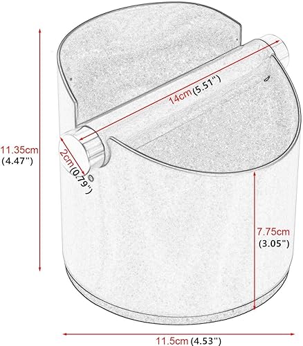 Miniatura 4 de DIBTSA Caja de café expreso, acero inoxidable, con barra de golpeo extraíble y base de goma antideslizante (negro)