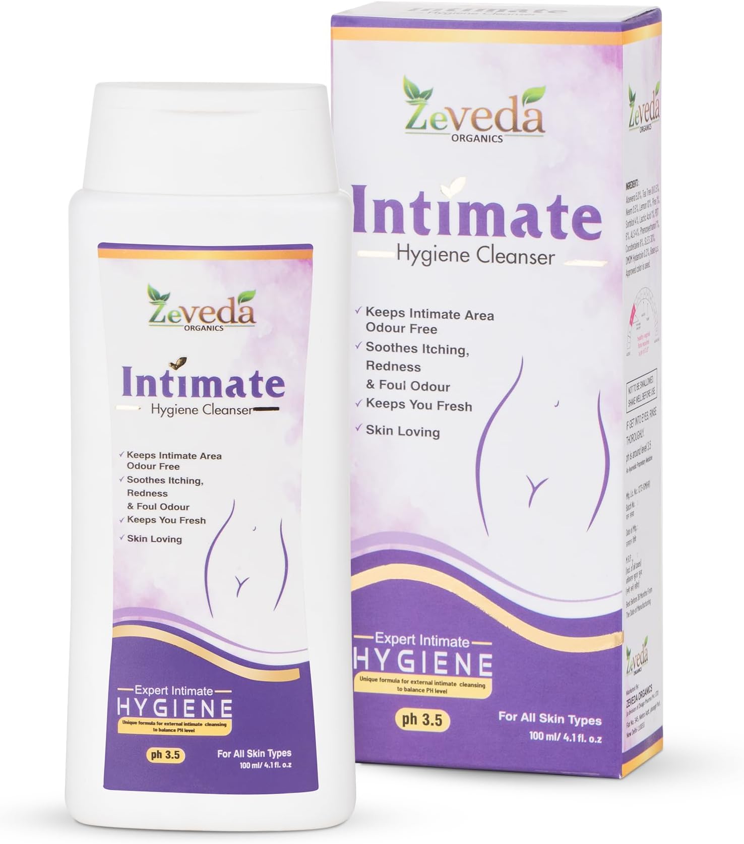 Intimate Hygiene Cleanser | Intimate wash for women | Hygiene & care for private parts | Infused with natural ingredients | Natural pH Balance | Suitable for All Skin Types | 100ml