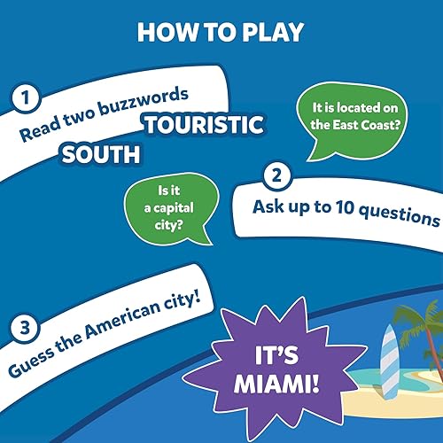 Miniatura 3 de Skillmatics Juego de cartas Adivina en 10 ciudades estadounidenses, perfecto para niños, niñas, niños y familias que aman los juegos de mesa y los