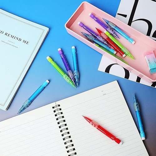 Miniatura 4 de Gersoniel Mini lápices mecánicos surtidos de 0.028 in con mini borradores, mini bolígrafos de papelería para el hogar, oficina, suministros