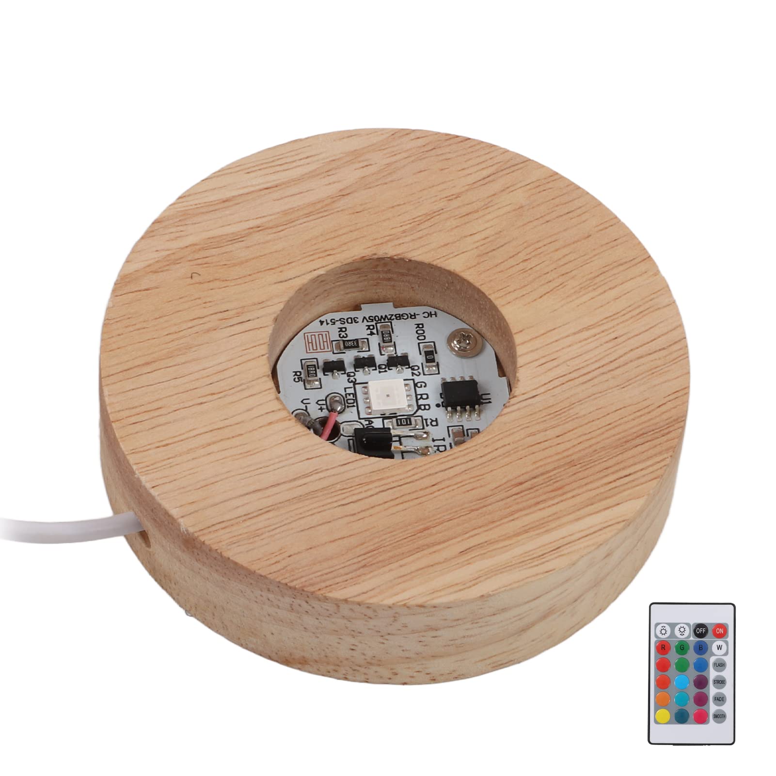 Dessous De Verre LED HOSPAOP - Bois Massif, 3 Couleurs, 10cm - Pour Verres 3D Et Décorations
