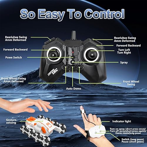 Miniatura 8 de Robot Dog RC-Car, 8WD Gesture Control Remote-Car, RC Stunt-Car, RC Stunt-Car, RC Camión Juguetes para Niños