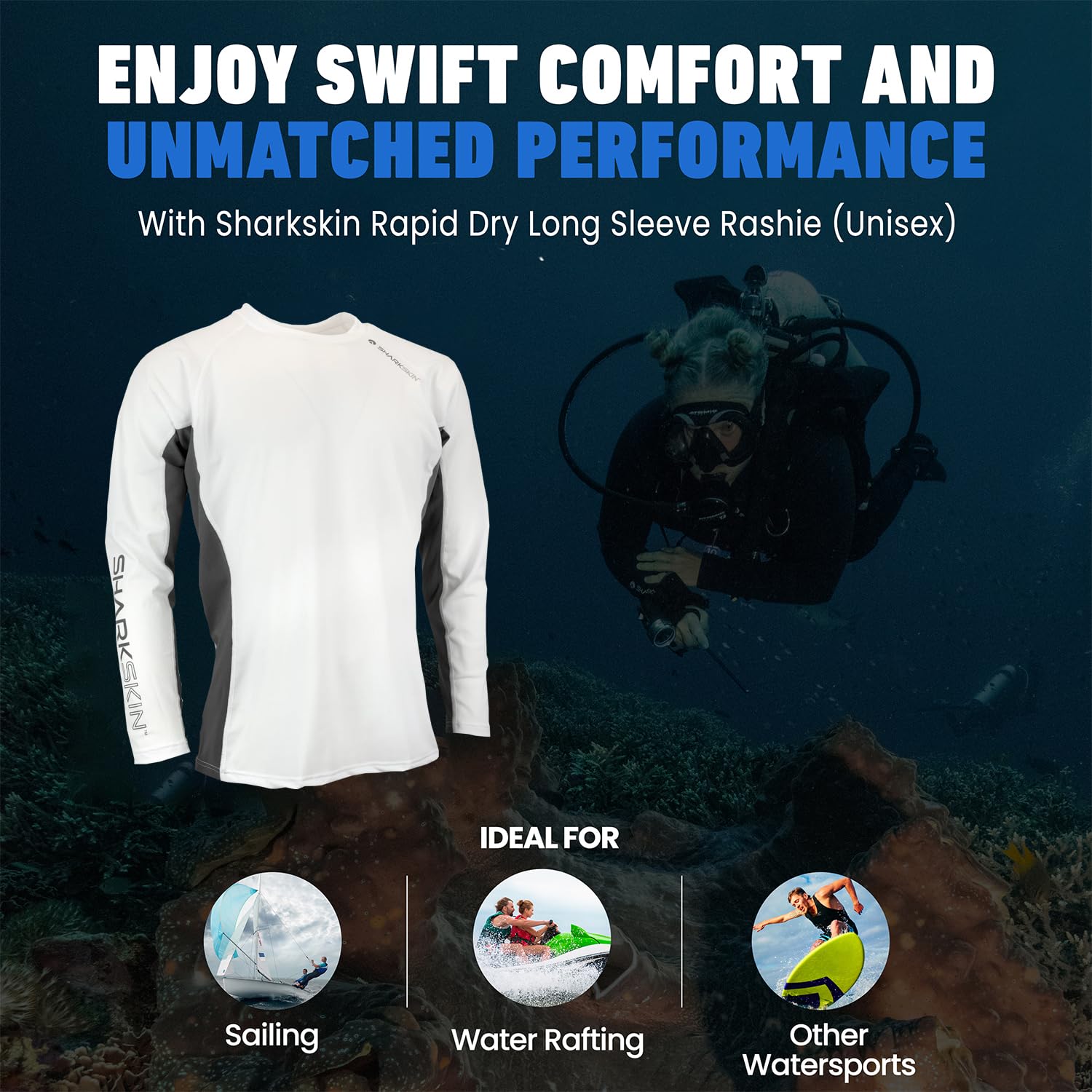 Amazon.co.jp: Sharkskin Rapid Dryユニセックス長袖シャツ : Sports 