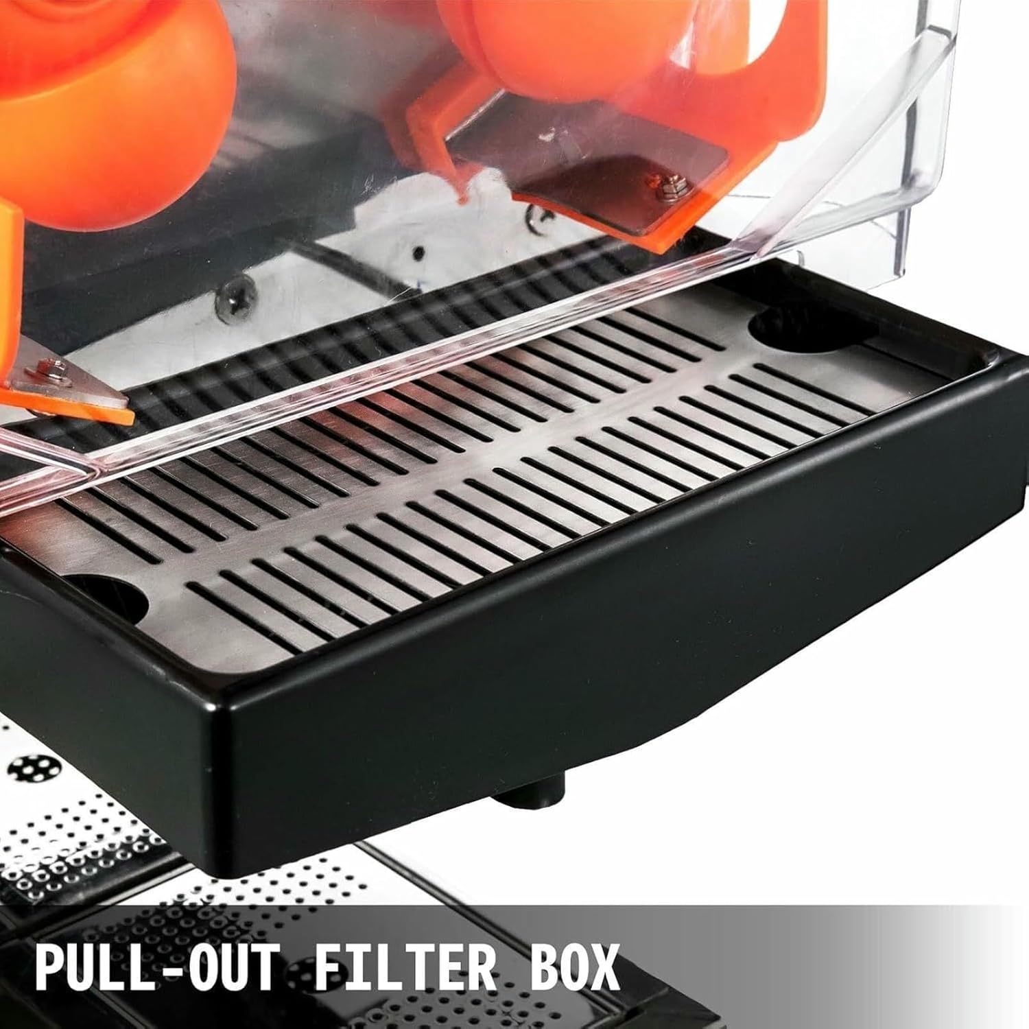 Commercial Juicer Machine Electric Orange Juice Extractor with Pull-Out Filter and Dual Buckets for Efficient Squeezing-