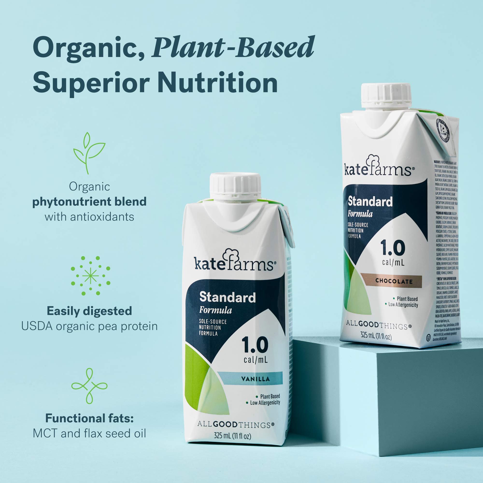 Kate Farms Adult Standard 1.0 Formula, Sole Source Nutrition, Meal