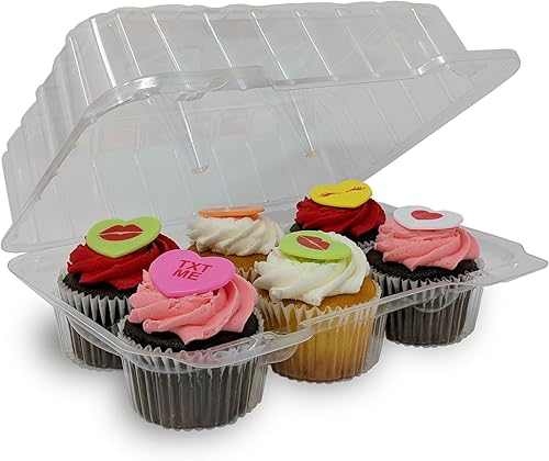 Detroit Forming LBH6656 - 6 Count Deep Clear Hinged Cupcake/Muffin Container - 3