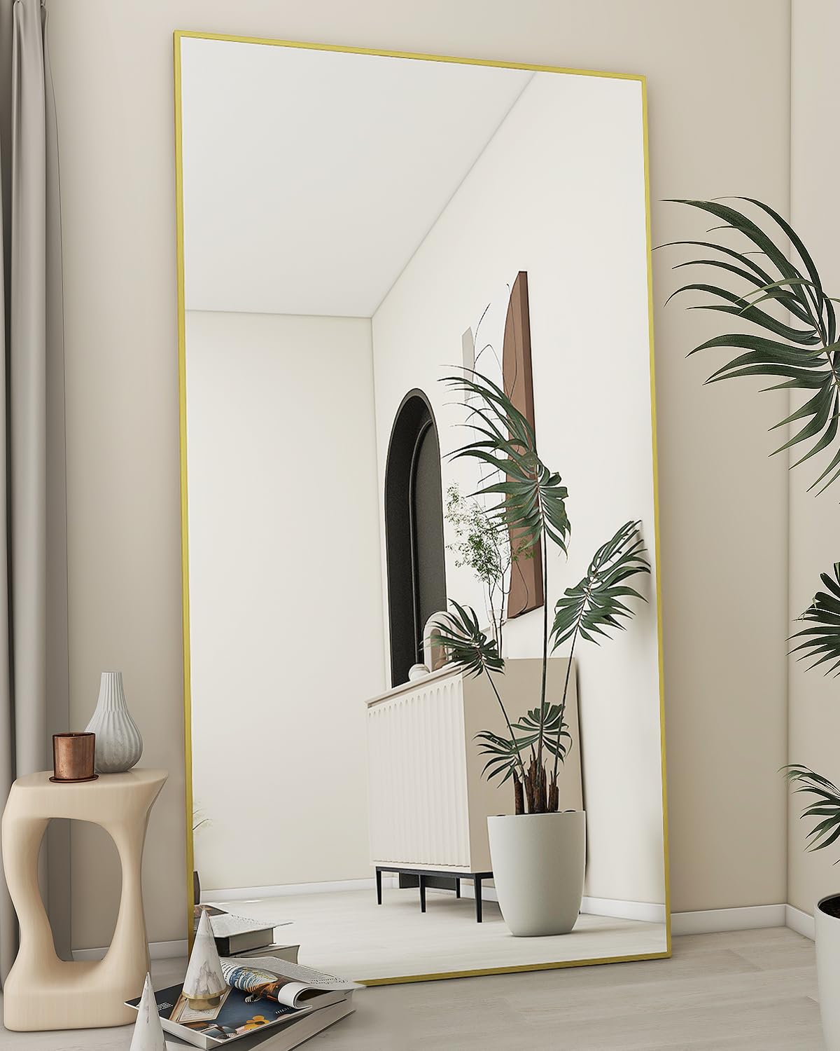 Koonmi 76"x34" Floor Mirror Full Length, Bedroom Floor Body Mirror with Stand, Large Gold Mirror, Leaning, Standing or Han... - Review, Price and Buying Guide