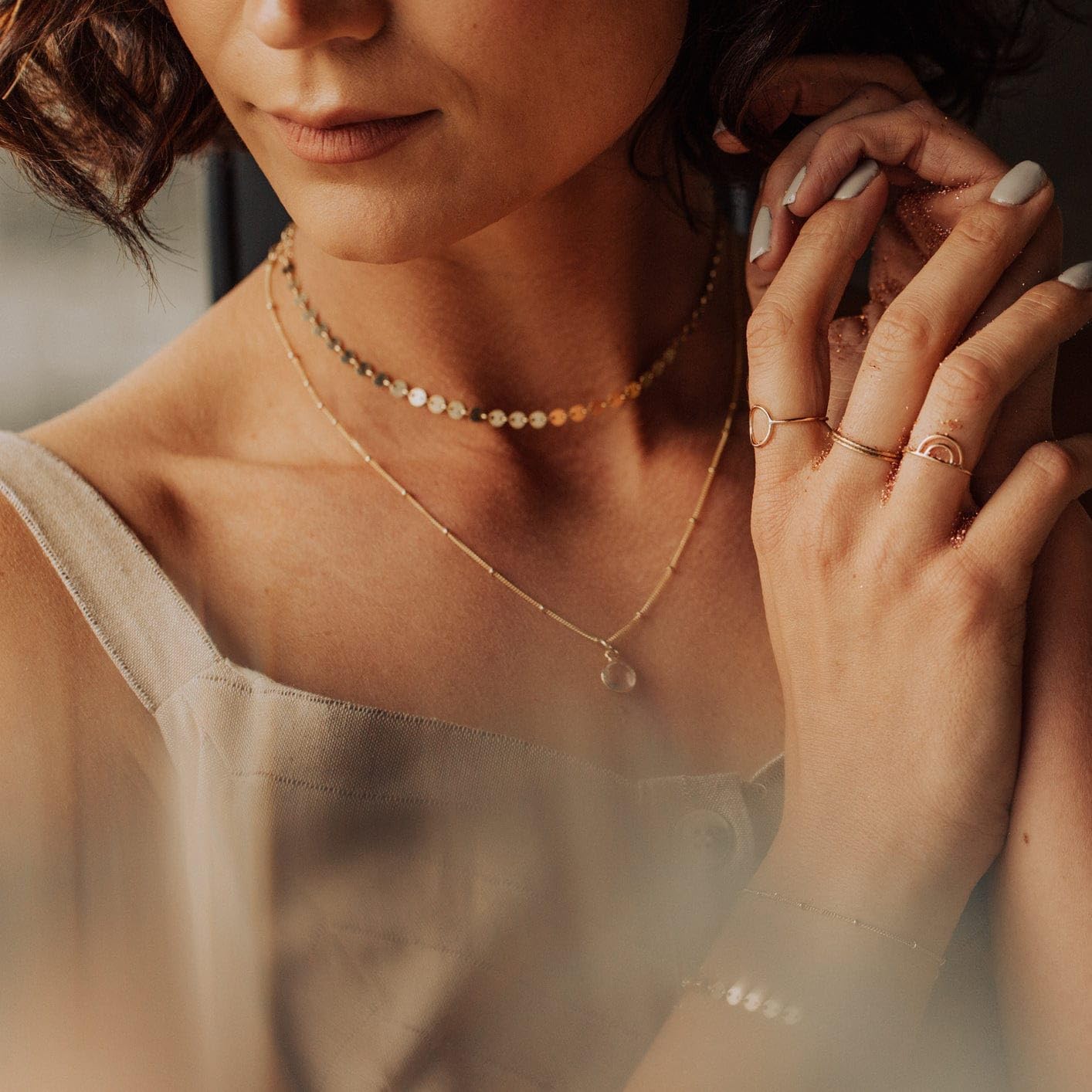 Made By Mary Poppy Choker Necklace – Delicate Linked Circle Necklace | Minimalist Layering Jewelry for Women | Everyday Elegant Necklace | Handmade Premium Jewelry Gift