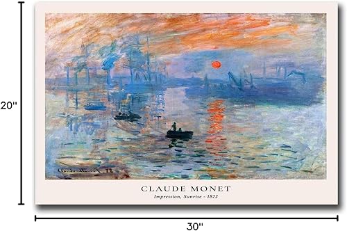 Miniatura 7 de Póster e impresiones al óleo sobre lienzo, impresión de pintura famosa de Claude Monet, impresión de salida del sol, impresión de arte de pared de