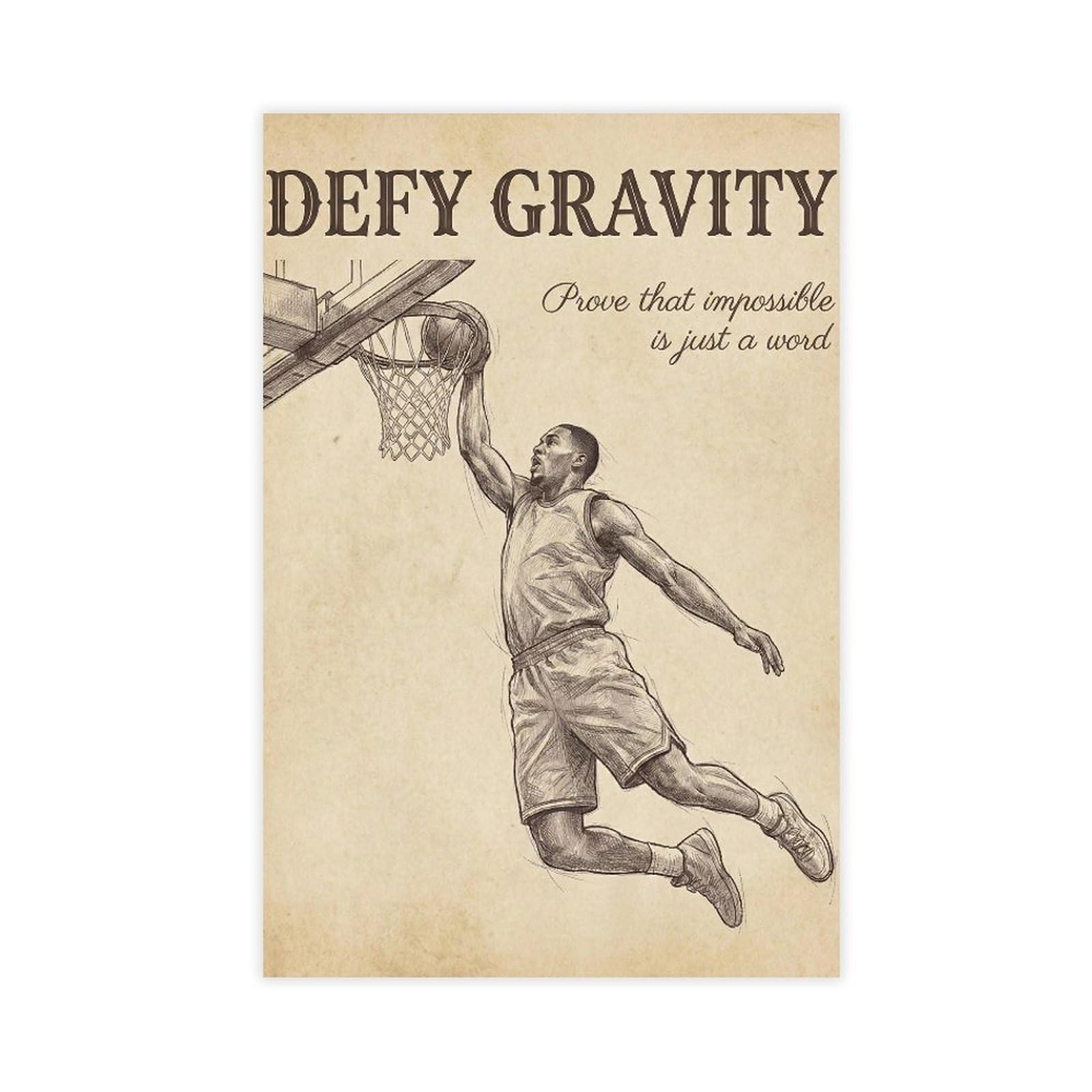 Ywtjax Unframe-Style Basketball Player Poster Canvas Poster For Home Decor Gift