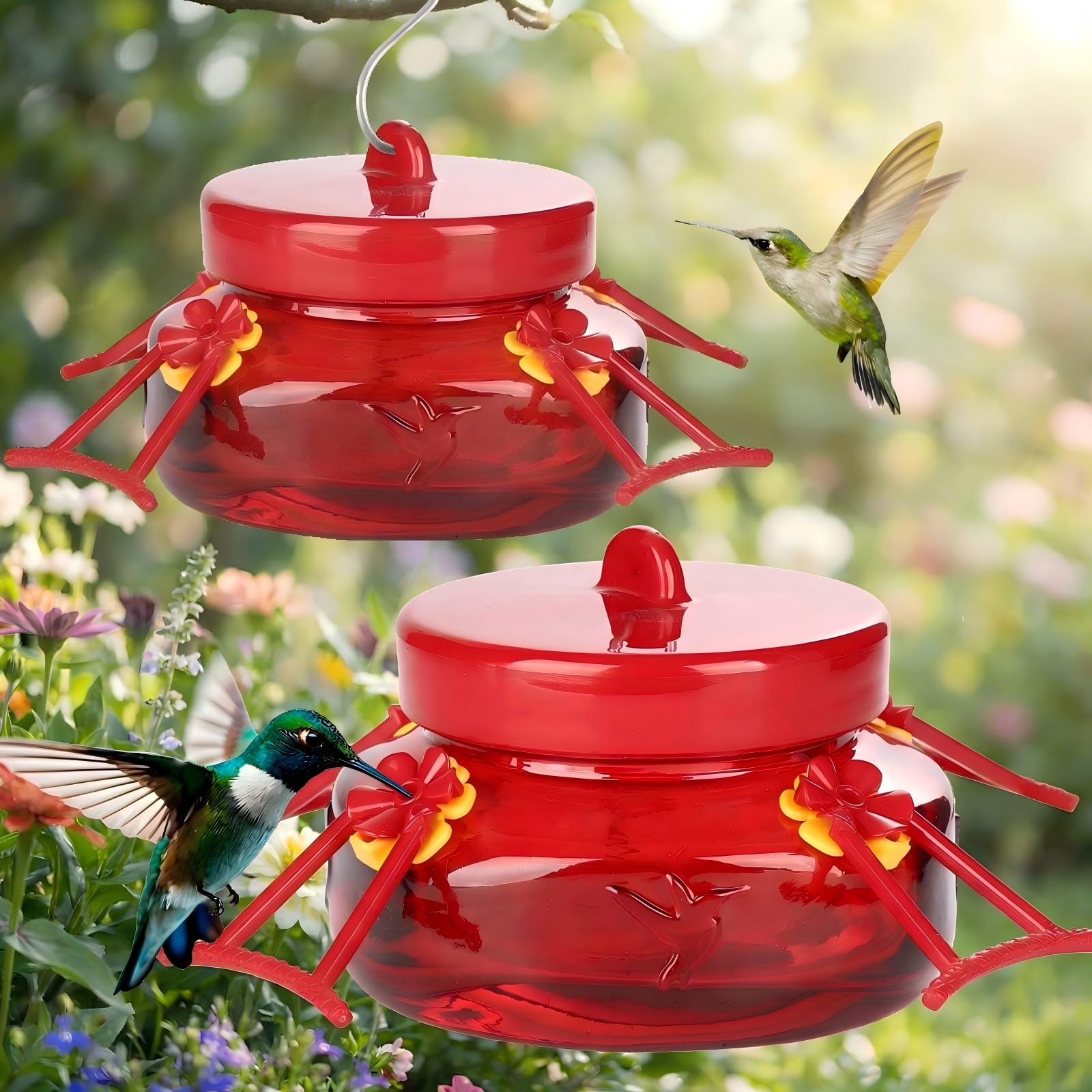 Photo 1 of **View Clerk Notes**Tegarbed Glass Hummingbird Feeders - 1 Pack, Red
