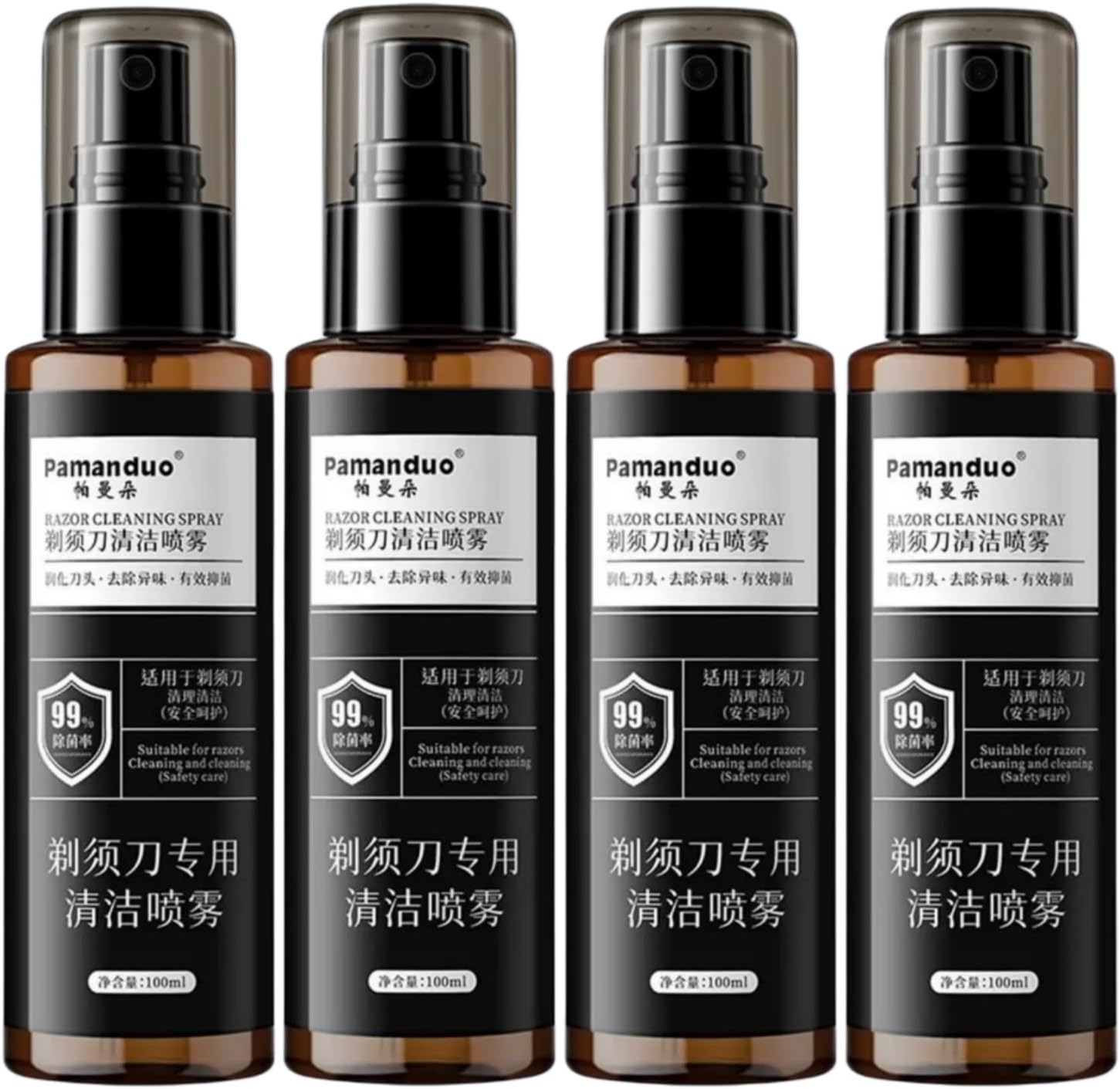 100ml Razor Cleaning Spray, Shaver Cleaning Liquid. Compatible With Braun, Compatible With Philips, Compatible With Panasonic, Suitable For 99% Of Razors And Hair Clippers(4 pcs)