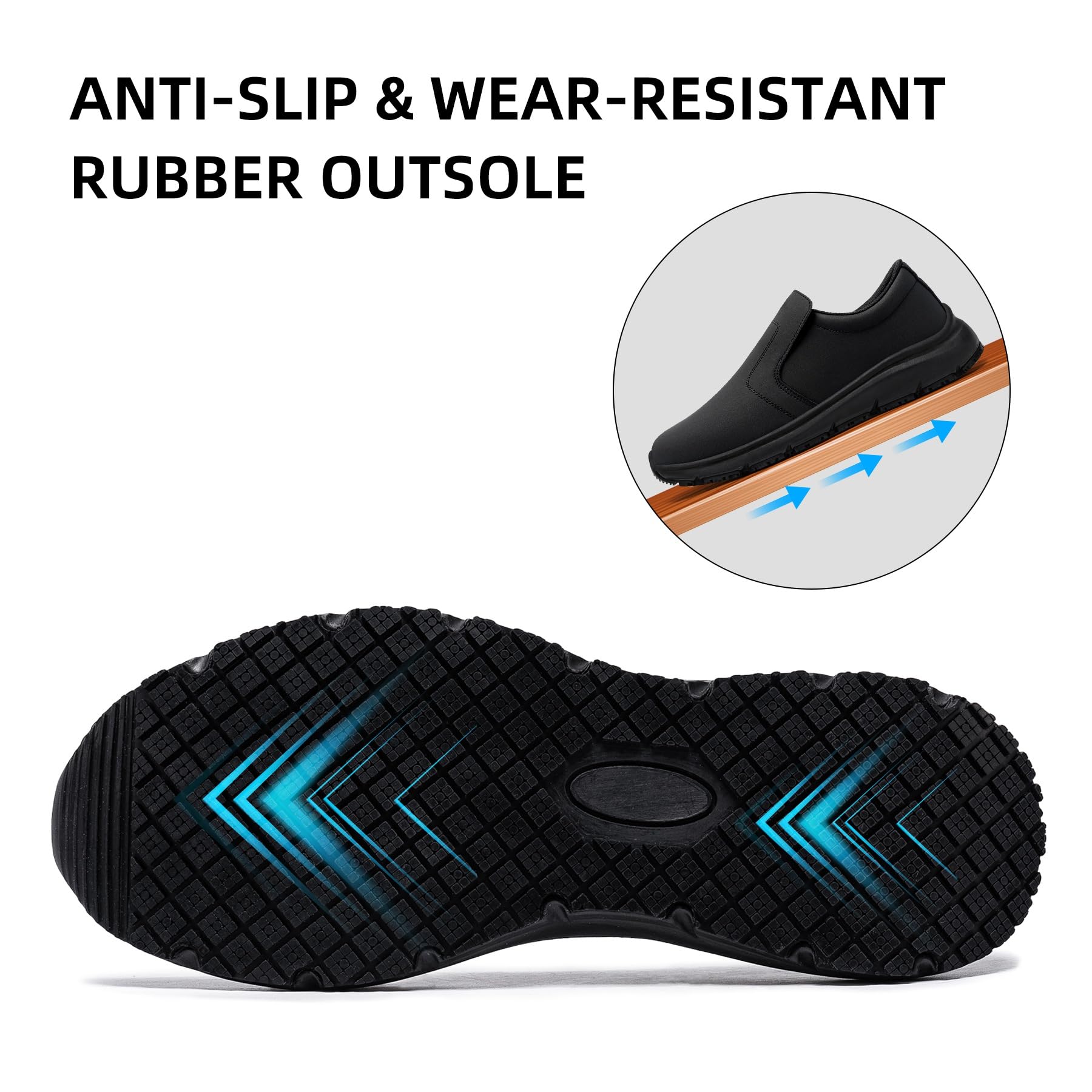 SRC Chaussures antidérapantes pour homme avec embout en acier - Chaussures de sécurité imperméables confortables et légères - Sabots de cuisine à enfiler
