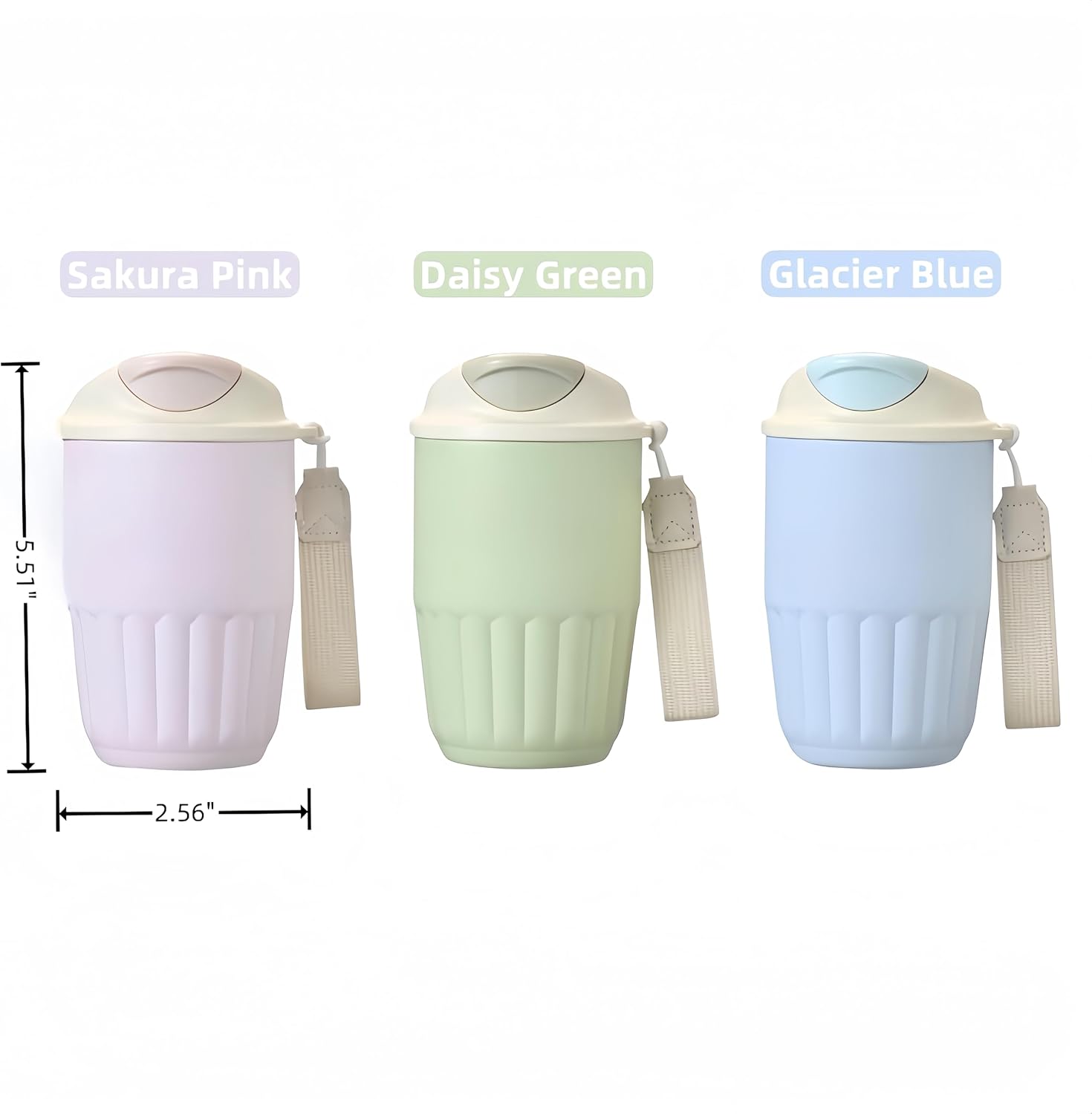 14oz Portable Insulated Coffee Cup with 316 SS Liner: Non-slip Bottom, Built-in Drawstring & Exquisite Design,Cream Wind(Daisy Green/Glacier Blue/Sakura Pink),Perfect for Coffee Lovers (Sakura Pink) - Image 9