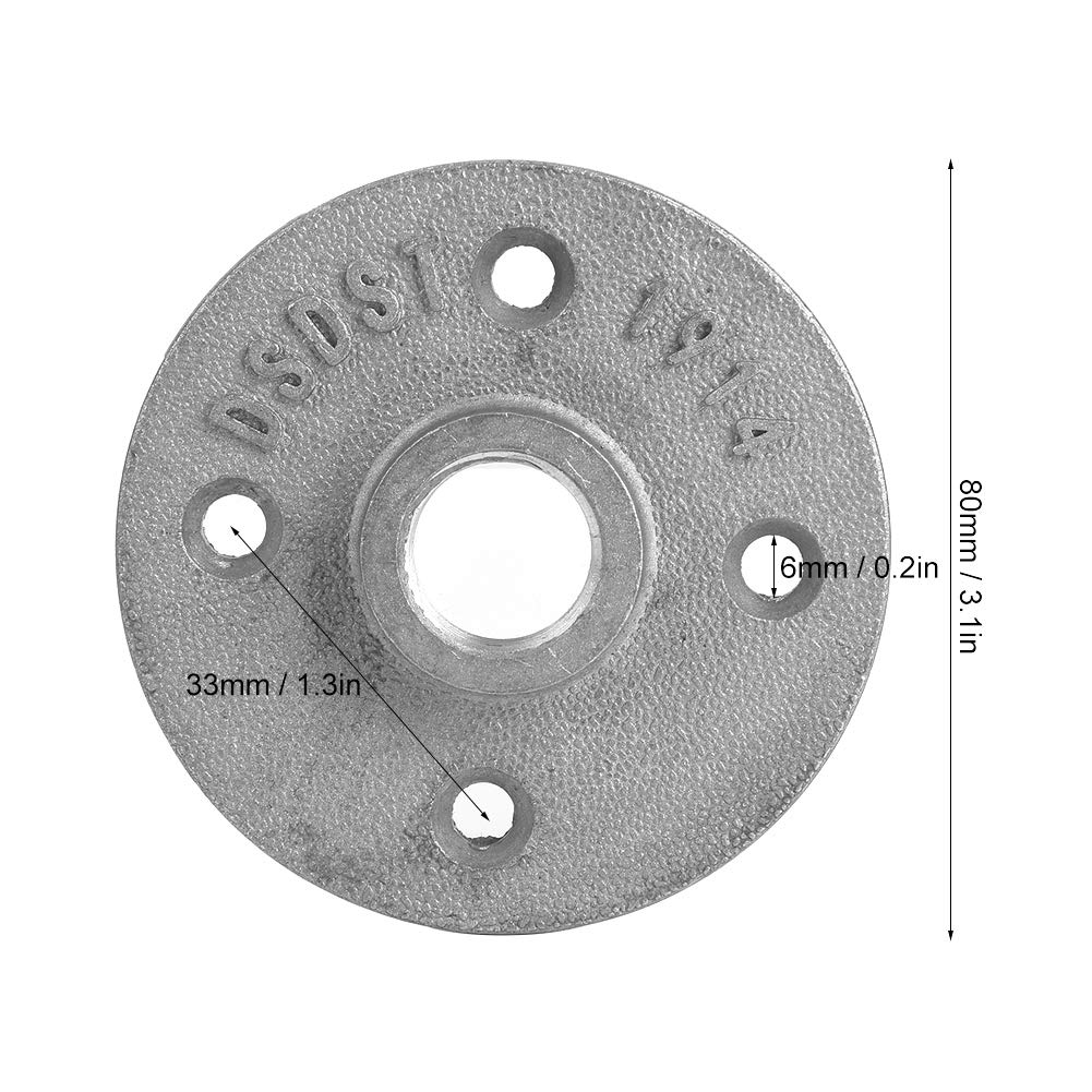 DN15 1/2 Inch 4 Holes Flange Base Flange Aluminium Alloy Thread Shelf Fixing Base Pipe Fittings Pack of 10