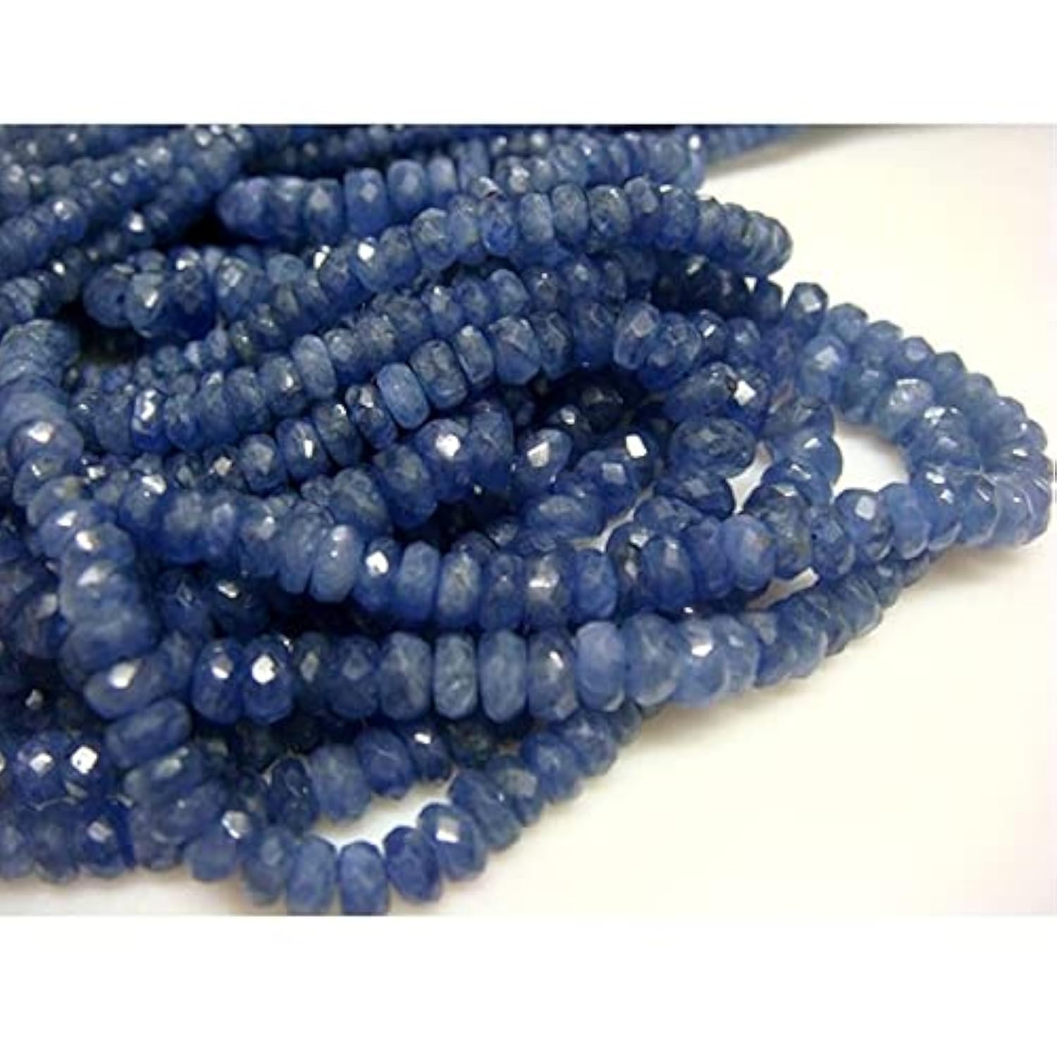LKBEADS 9-żyłowe naturalne szafirowe fasetowane rondelle - 5 mm do 2 mm - 9 żyłek - 20 cali do 14 cali