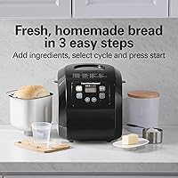 Vista 2 de Hamilton Beach Máquina automática para hacer pan, digital, programable, 12 ajustes + sartén antiadherente sin gluten sin PFAS + paleta de amasado
