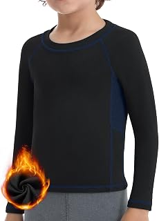 Boys Thermal Long Sleeve Shirts Compression Shirts for Boys Thermal Underwear Tops Youth Base Layer Undershirts