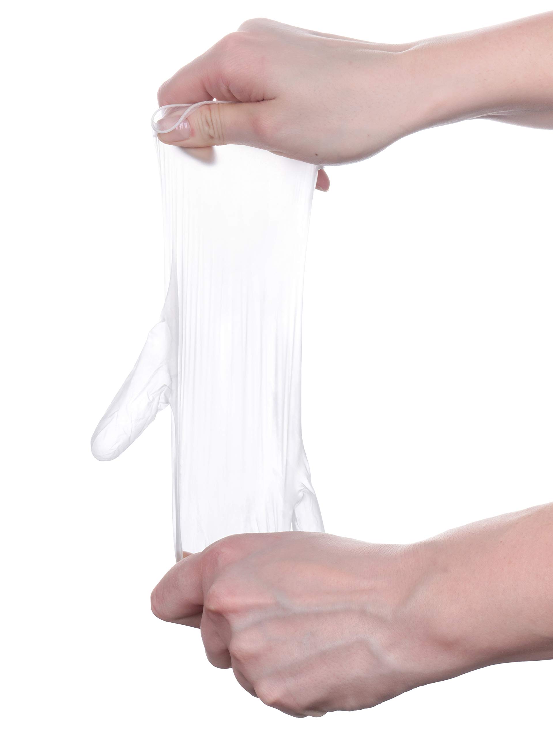 Guanti monouso in vinile, senza polvere, 1000 pezzi, misura L, in vinile trasparente, in pratica scatola dispenser igienica, 100% vinile, 10 x 100 cm