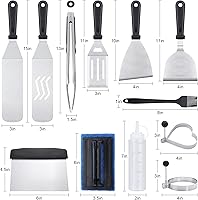Vista 2 de Blackstone Griddle Accessories Kit,16pcs Flat Top Grill Accessories Set for Blackstone and Camp Chef with Spatula,Scraper,Griddle Cleaning Kit