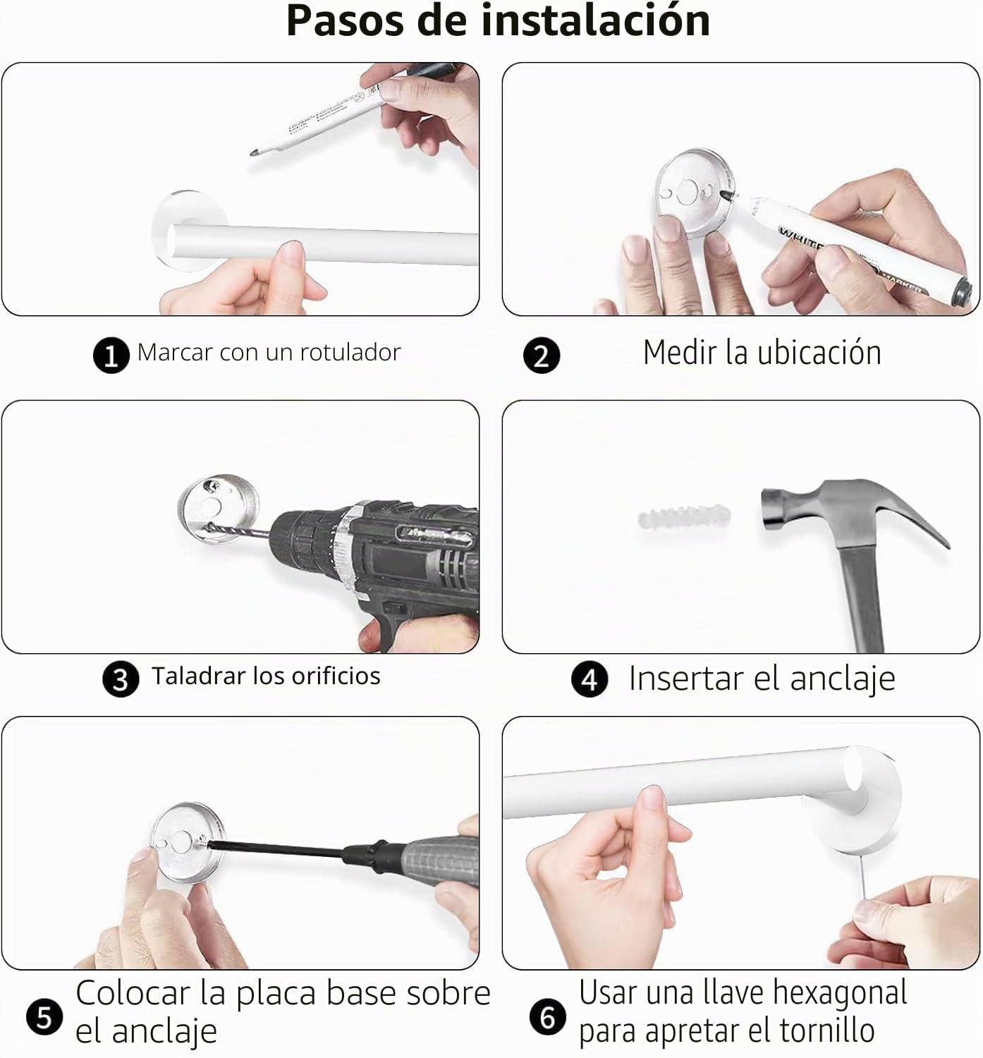 YUET Toallero, juego de accesorios de baño de 3 piezas, juego de hardware de acero inoxidable, montaje en pared, barra de toalla de baño + portarrollos de papel higiénico + toalla, gancho para