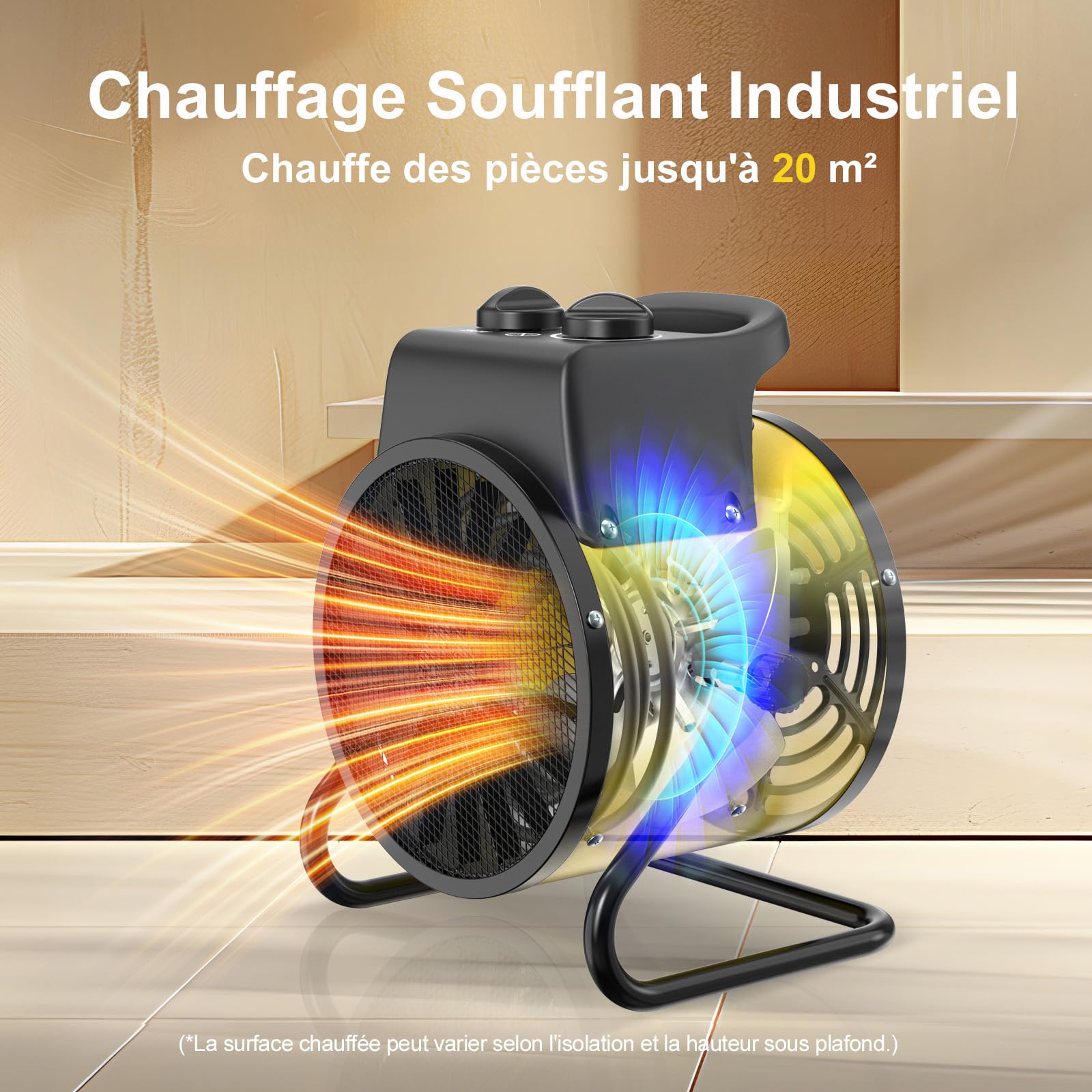 2000W Chauffage Soufflant - Economique - Angle Réglable&Thermostat