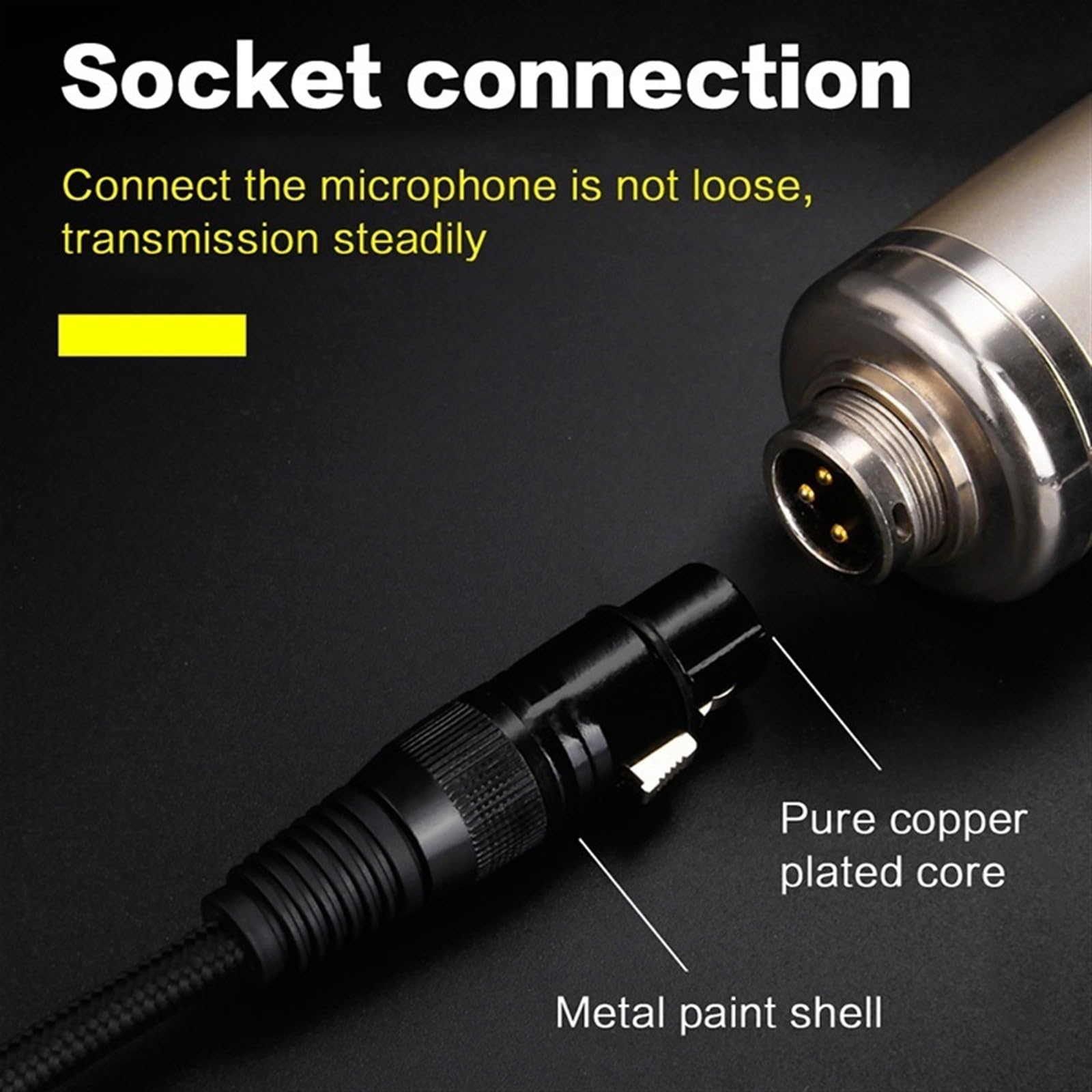 Cavo audio HiFi for microfono da 3,5 mm for telefono, amplificatore, mixer, console di missaggio, jack femmina, cavo AUX for(1 Meters)
