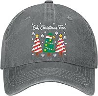 Oh Christmas Tree Cakes Hat for Men - Trendy Washed Baseball Cap Cake Lovers Debbie Becky Jen Adjustable Fit
