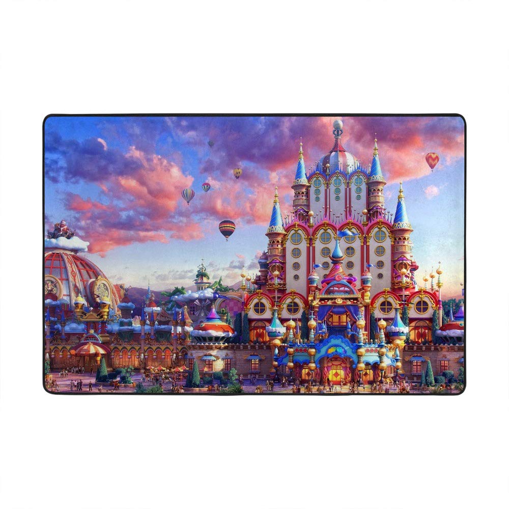 Tapis château européen romantique Ruchen en velours corail aux finitions soignées