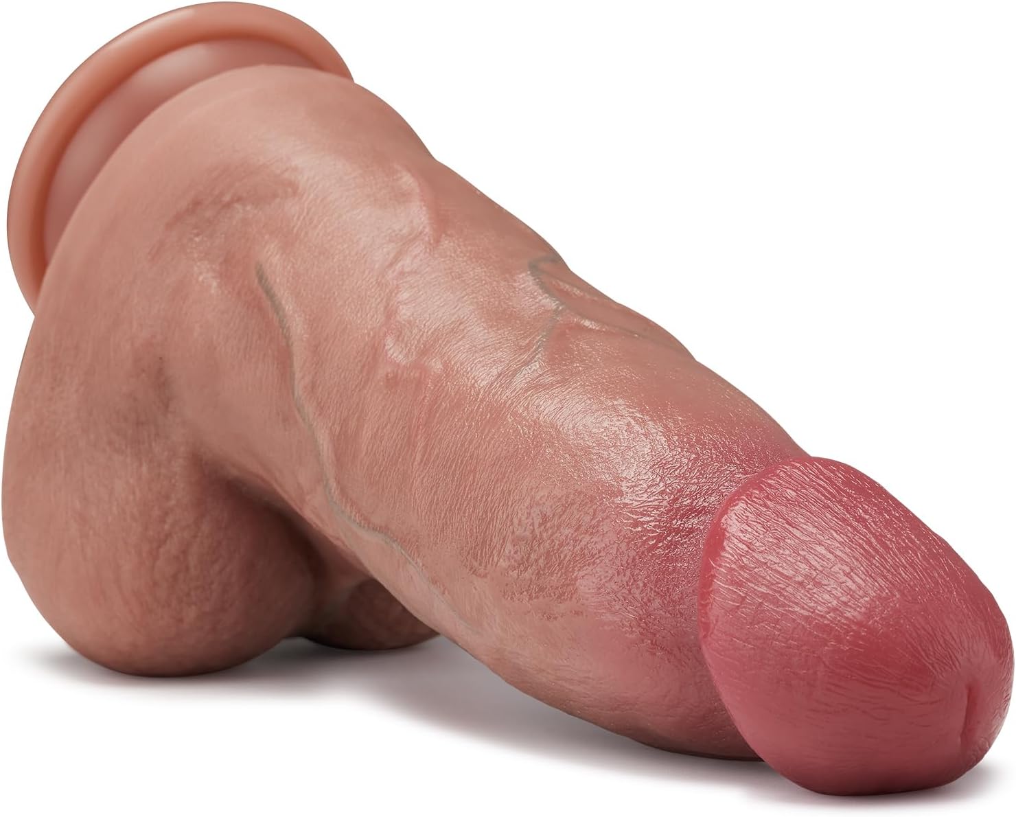 9 Inch Realistic Big Thick Dildo, Lifelike Huge Curved Dildo for G Spot and Anal Play, Dual Density Silicone Giant Dildos Adult Sex Toys for Couples, Men, Women