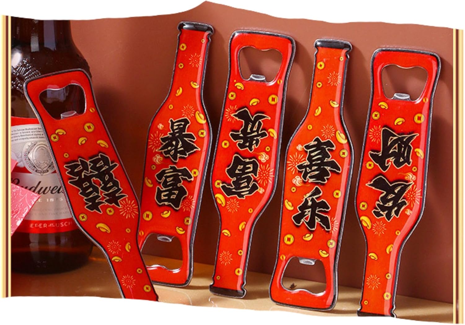 国潮风冰箱贴啤酒开瓶器新房乔迁婚庆用品厨房 Kitchen Gadgets, Cook Accessories 用品啤酒开啤酒起子 KCookware Accessories - 705