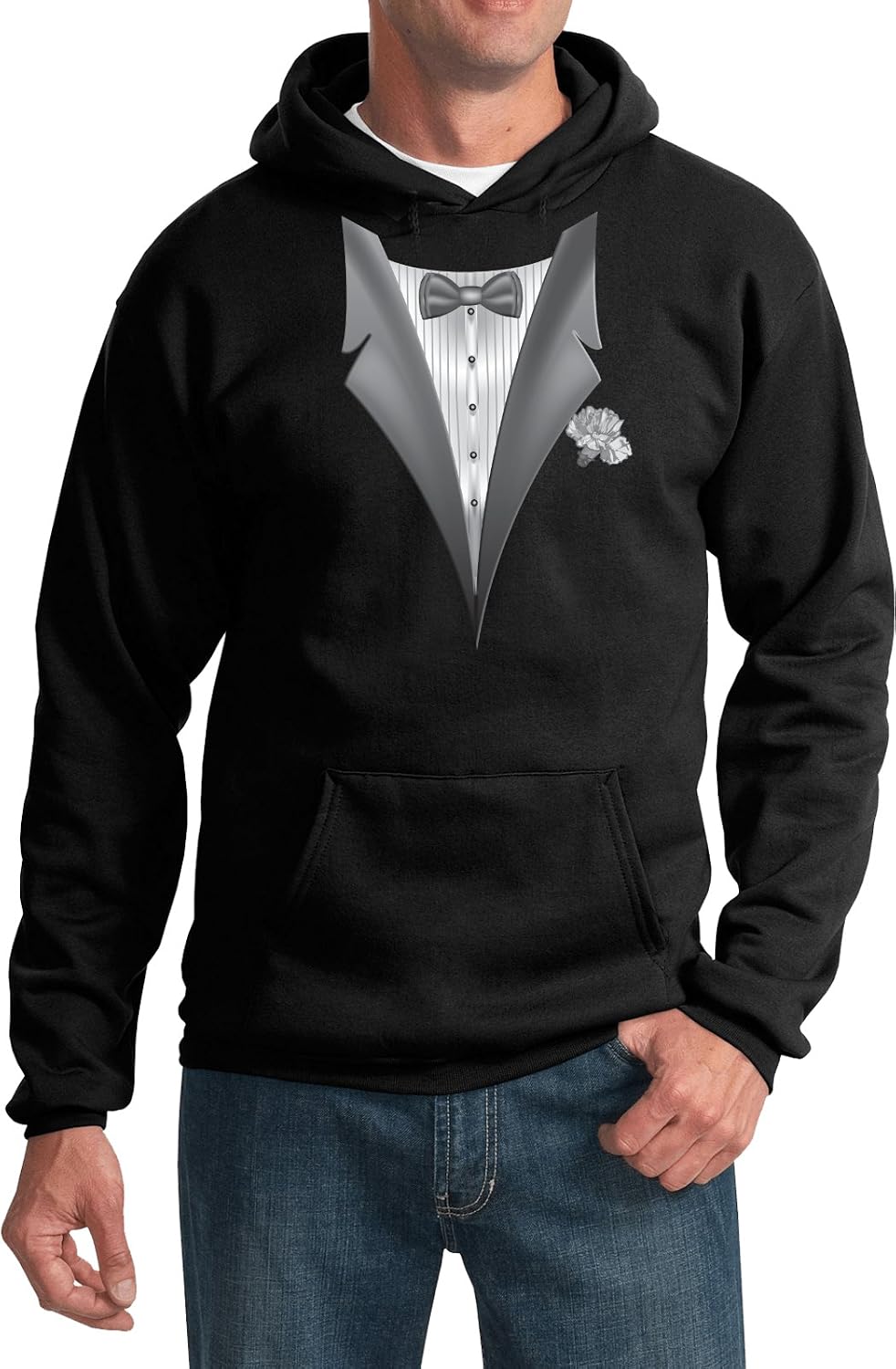 Buy Cool Shirts Tuxedo Hoodie White Flower Hooded Sweatshirt