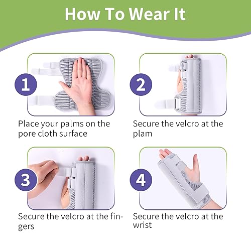 Miniatura 7 de Férula de dedo gatillo, estabilizador de articulación de dedos, soporte de mano con soporte para el dedo, férula de dedo roto medio y meñique,