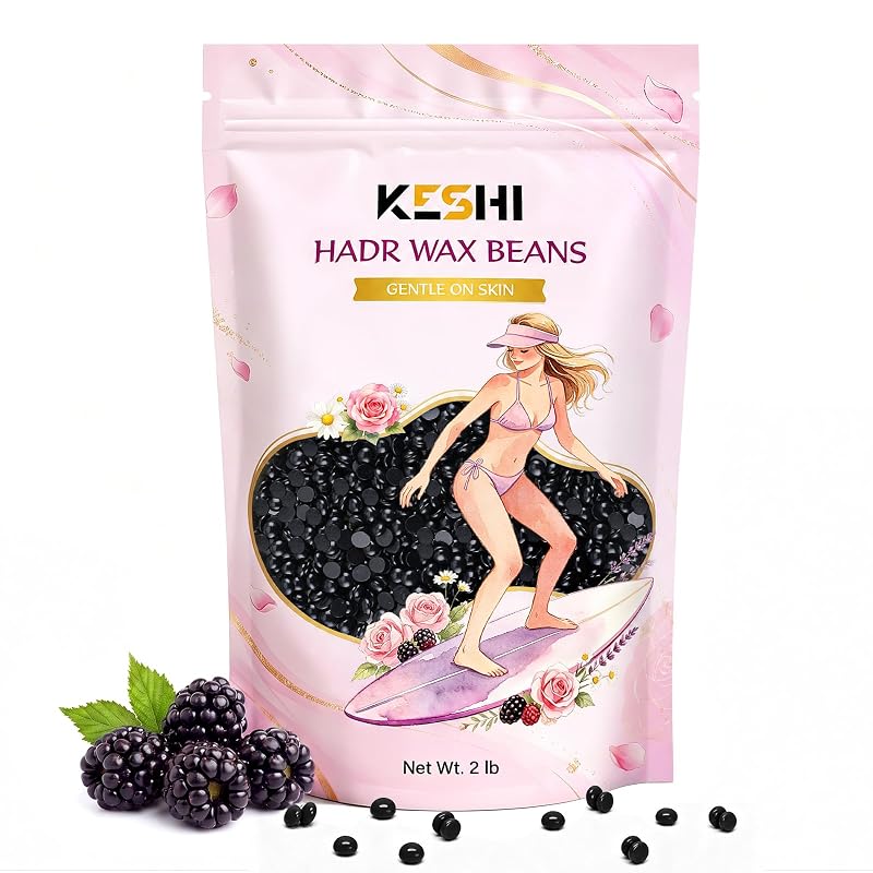 Cera em grãos KeShi com fragrância de amora para depilação, sem necessidade de folhas, 885 g