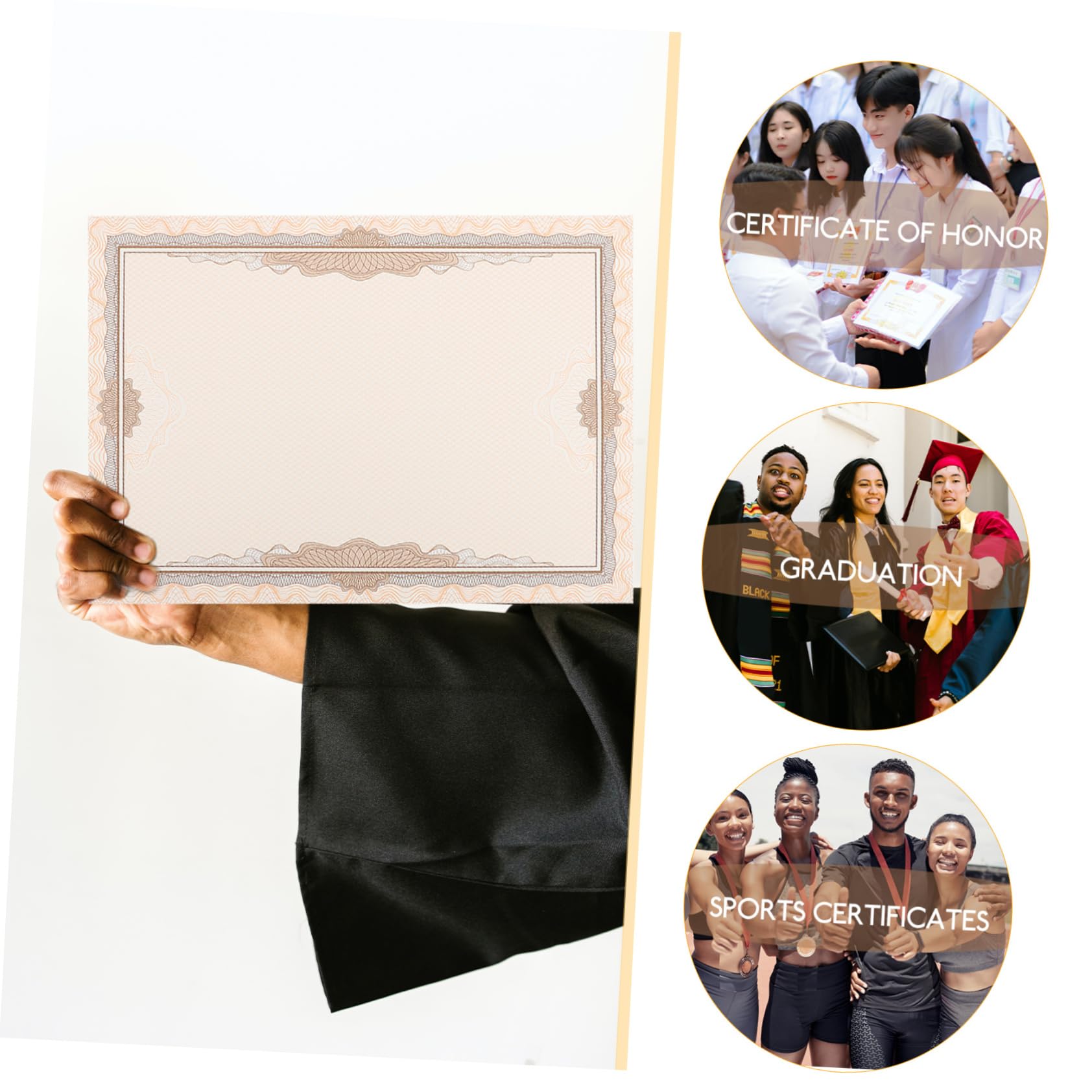 SEWACC Papel Delicado Práctico y Conveniente para Almacenamiento 100 Hojas de Papel para Diplomas de Graduación en white Adecuado para Decoración y Uso en Tienda