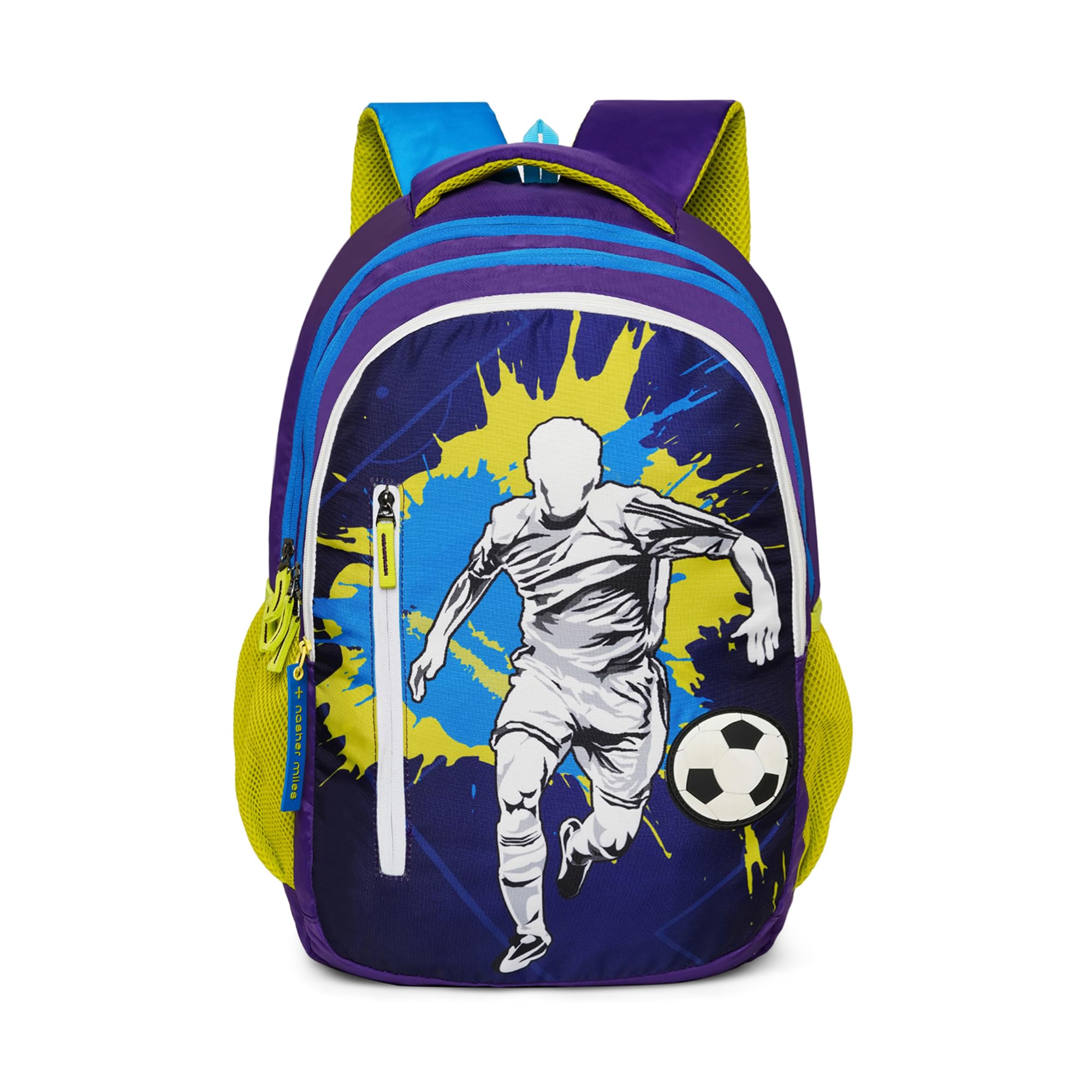 Nasher Miles 45 L Navy Blue Backpack with 3 compartment and rain cover|Football Dribble Casual,College and School-image-26