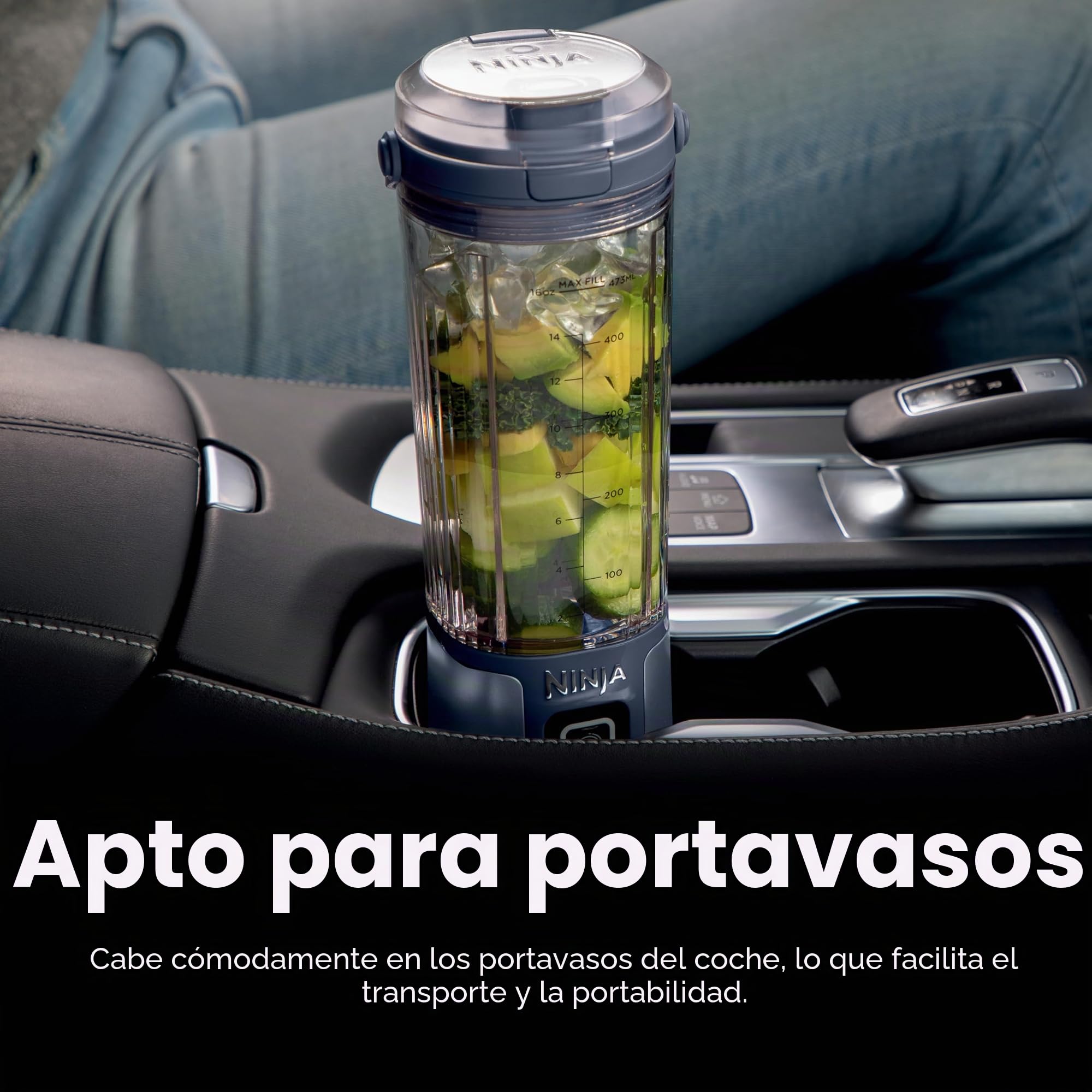 Ninja Blast BC151PK - Batidora portátil, inalámbrica, recipiente de 18 onzas, licuadora personal para batidos y batidos, sin BPA, tapa a prueba de fugas y boquilla para sorber, recargable por USB-C