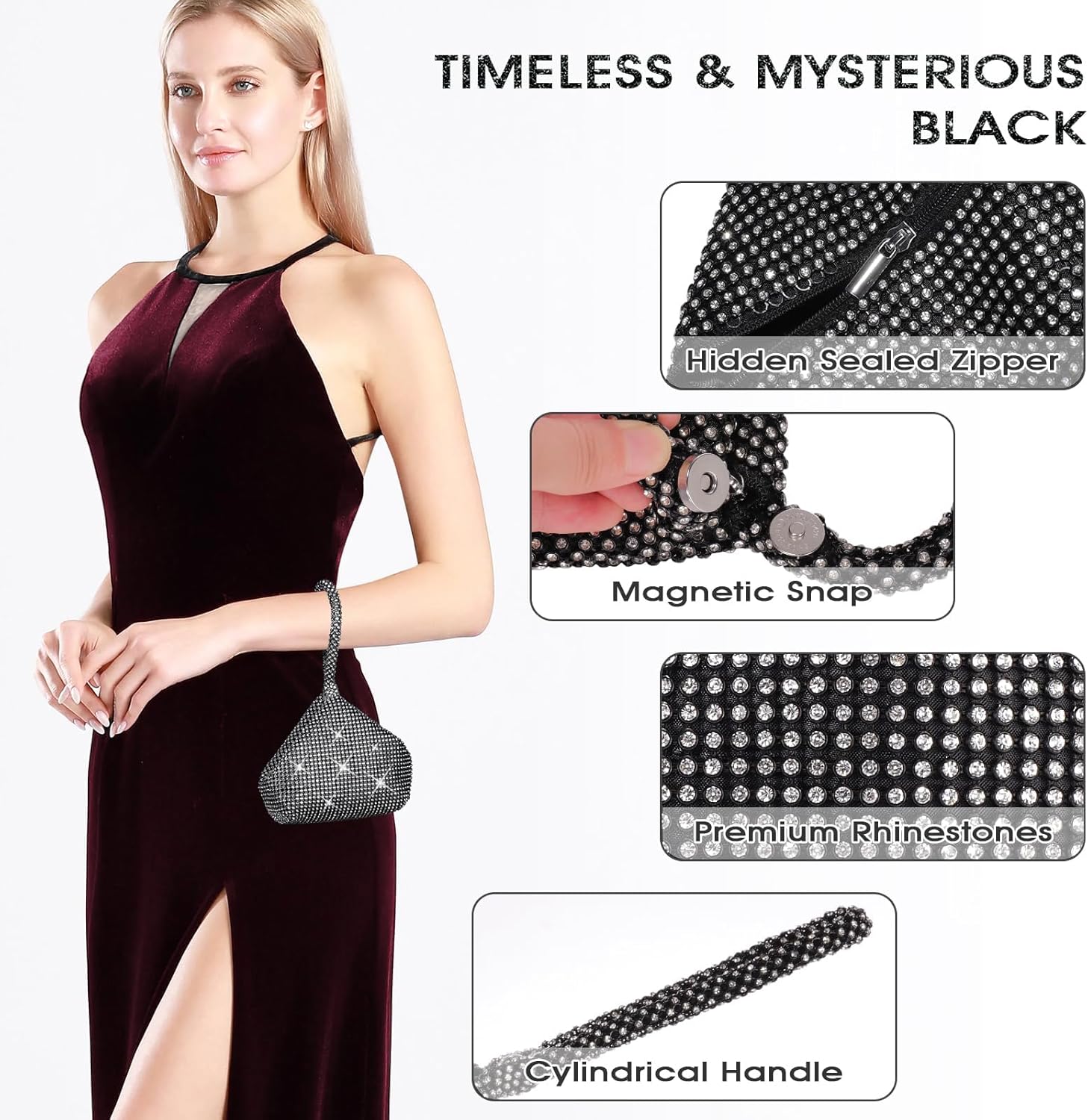 JIAN YA NA Fashion Women Bridesmaid Lady Girl Bride Evening Clutch Bag for Prom Cocktail Party Wedding Engagement | Fashion, Bridesmaid, Lady, Girl, Bride, Evening - Image 4