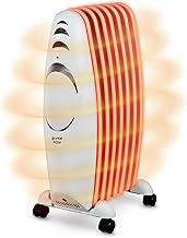 Grunkel - RAC-7EFIHEAT electric oil radiator - 3 heat levels, 7 heating elements and 1500W power. portable with wheels and easy to use with adjustable thermostat