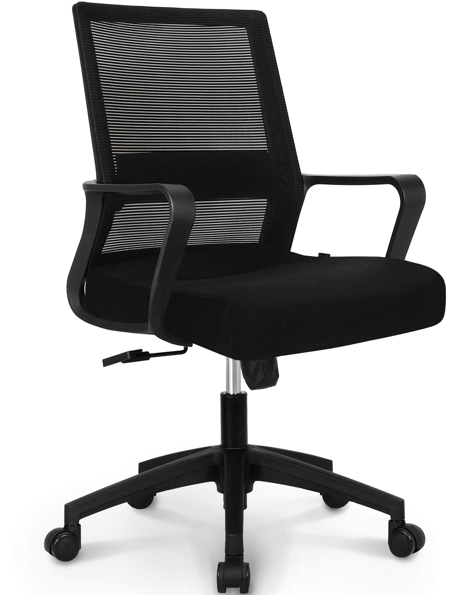 NEO CHAIR Office Chair Ergonomic Desk Chair Mesh Computer Chair Lumbar Support Modern Executive Adjustable Rolling Swivel Chair Comfortable Mid Black Task Home Office Chair, Black
