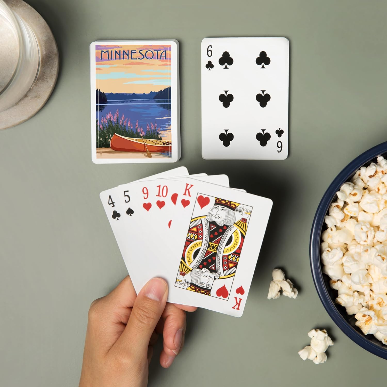 Lantern Press Minnesota, Canoe and Lake, 52 Playing Cards for Adults, Poker Size Card Deck