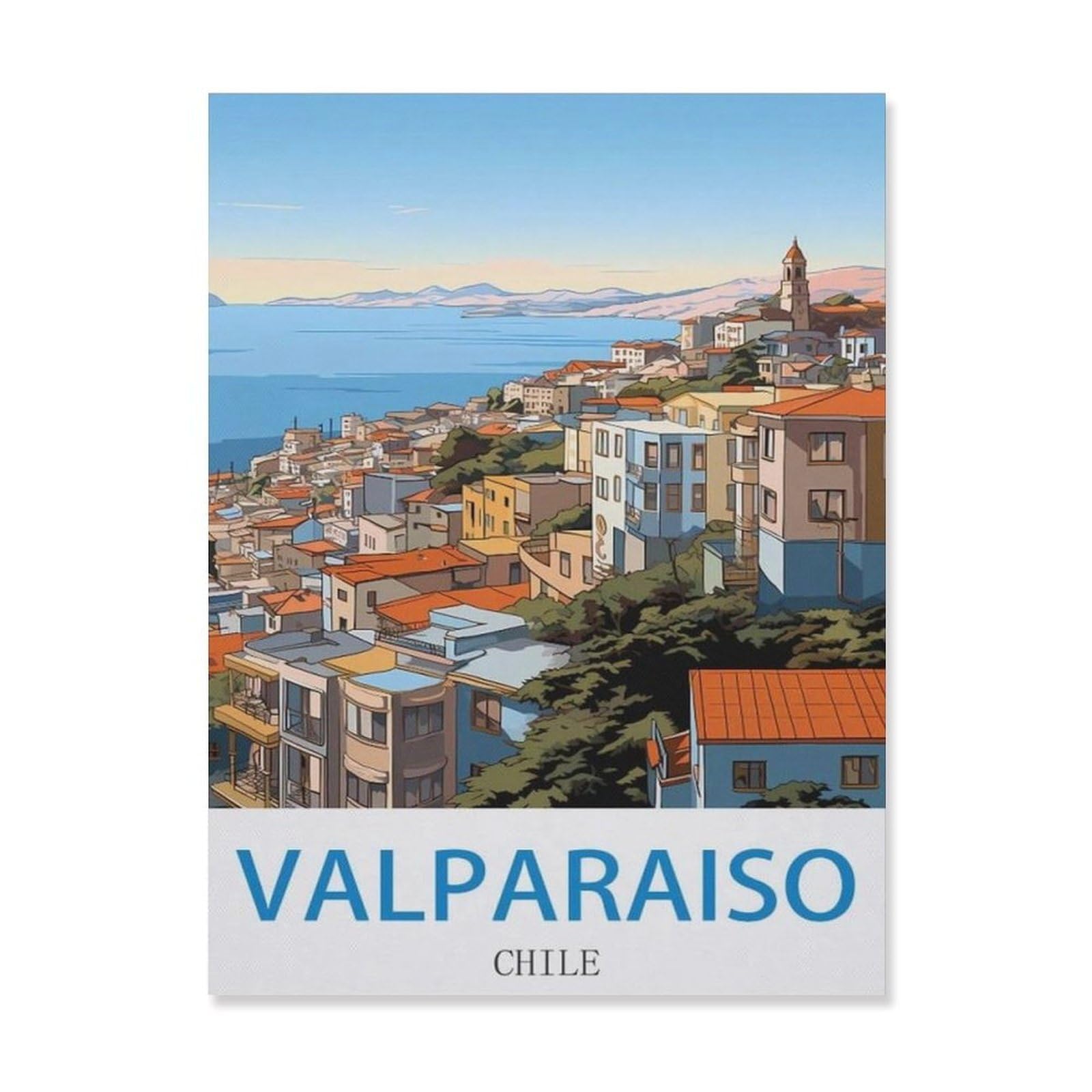 Valparaiso Chile，Tin Signs,Funny Vintage Metal Sign Plaqu Poster Wall Art Kitchen Garden Bathroom Decor(30x40cm）12x16 inch-EI67