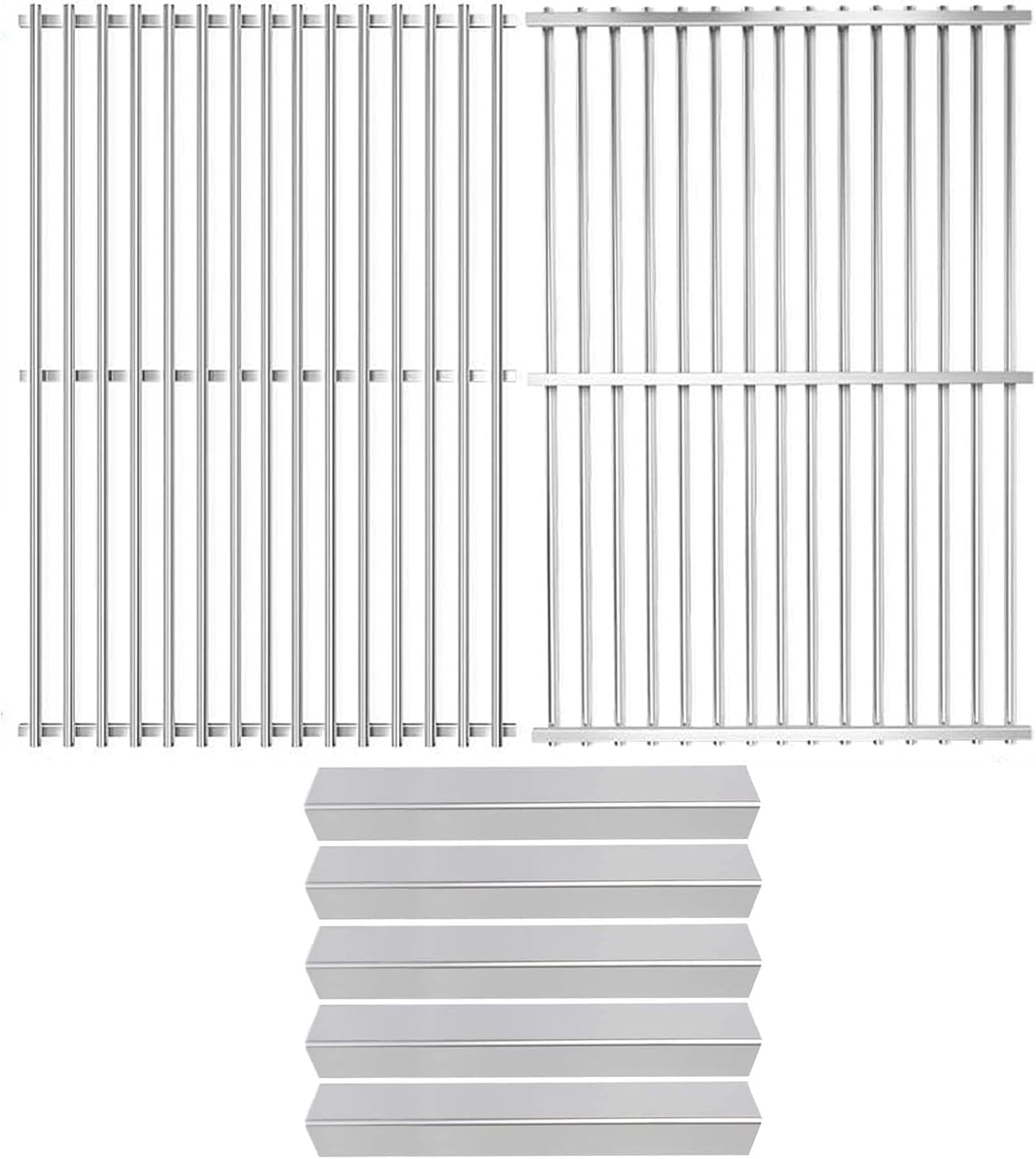 GasSaf 15.3 inch Flavorizer Bars and 17.5 inch Grill Grates Replacement for Weber 7636 7638, Spirit 300 Series E310 E320 E330 S310 S320 S330 Gas Grills with Front Control Knob (2013-2017)