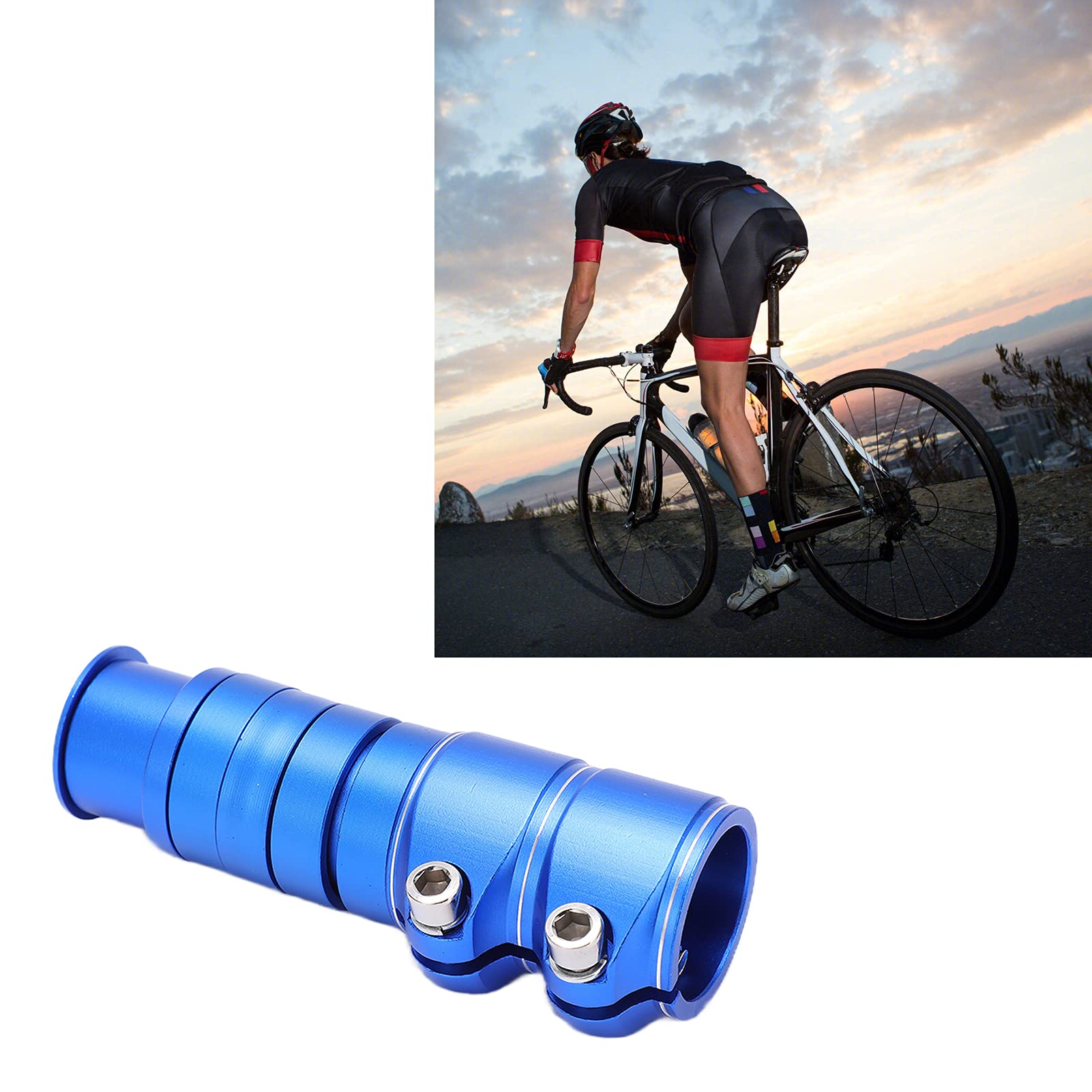 Rallonge De Tige De Fourche Pour Vélo – Entretoise En Aluminium, Légère, Facile à Poser Et Super Costaude – Adaptateur Pour Relever Le Guidon, Idéal Pour Route, VTT Et Trajets Quotidiens